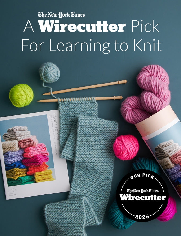 Learn To Knit Kit, Oatmeal Gray
