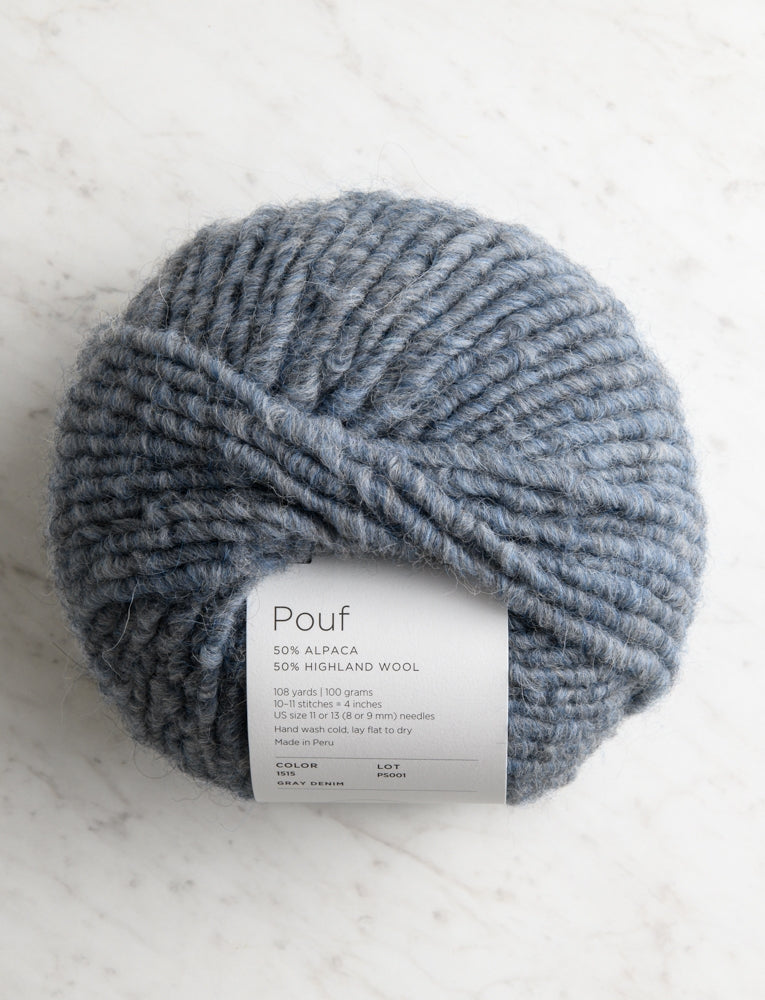Pouf, Gray Denim