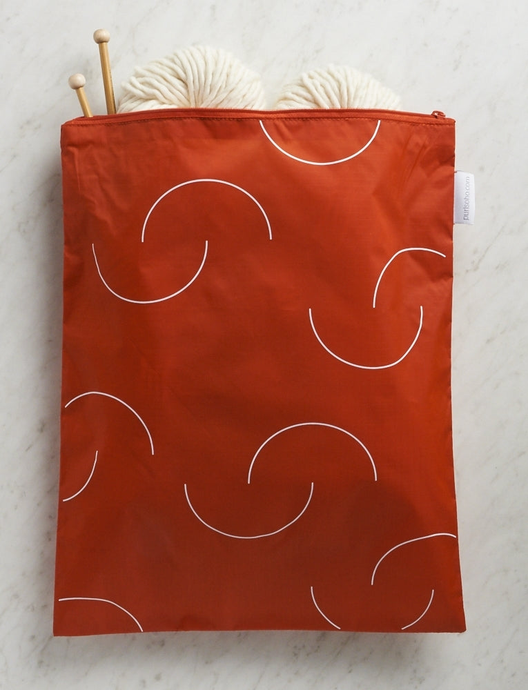 Purl Soho Zip Bags from Baggu, Tomato, Purl-Bump, Recycled