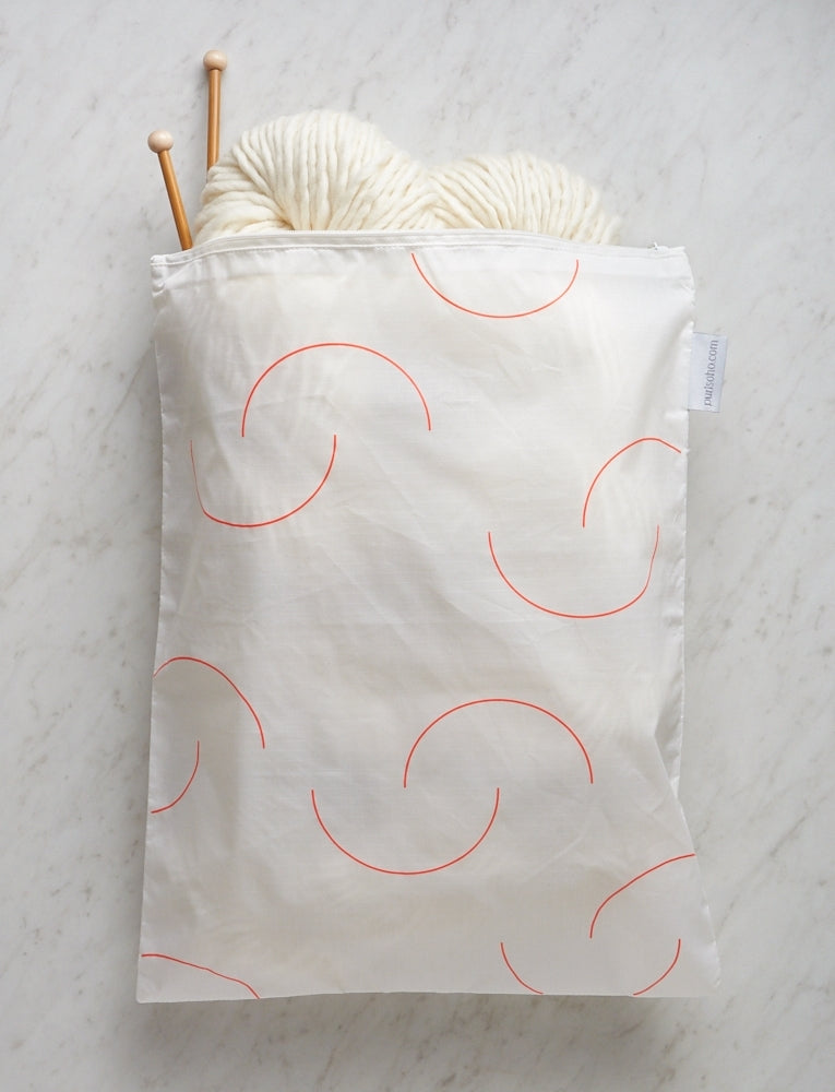 Purl Soho Zip Bags from Baggu, White, Purl-Bump, Recycled