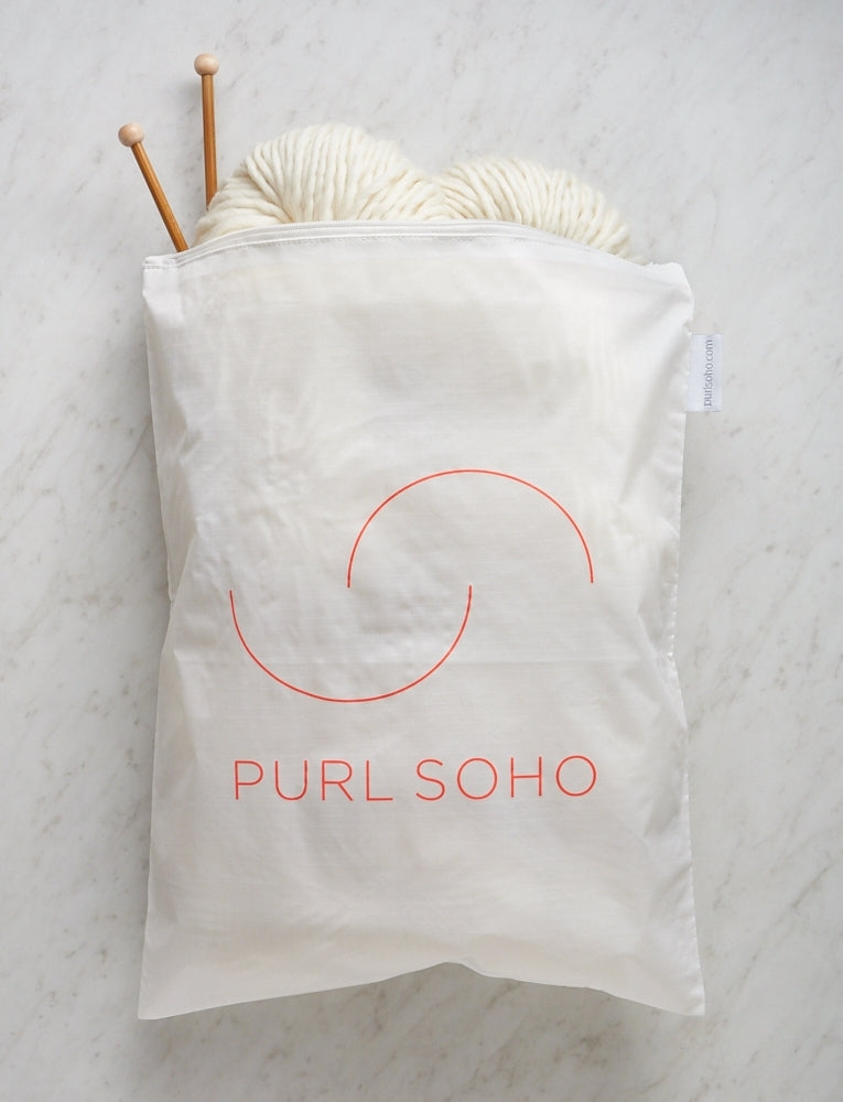 Purl Soho Zip Bags from Baggu, White, Recycled