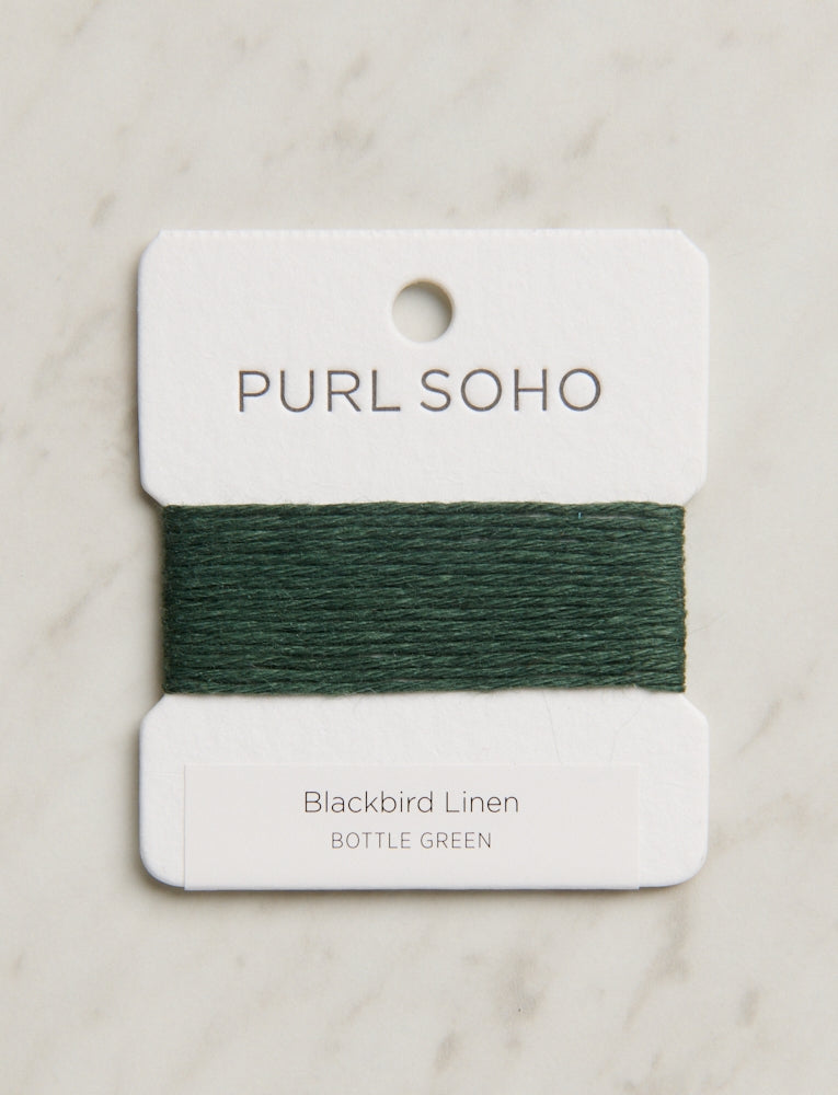 Blackbird Linen Color Cards, Bottle Green