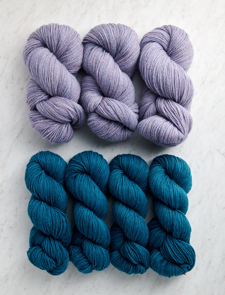 Double Knit Blanket Bundle, Periwinkle Gray + True Turquoise, Crib