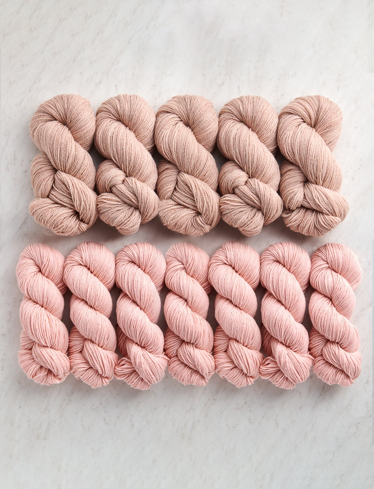 Double Knit Blanket Bundle, Pink Dawn + Peony Pink, Throw
