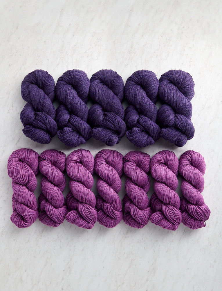Double Knit Blanket Bundle, Violet Night + Purple Foxglove, Throw