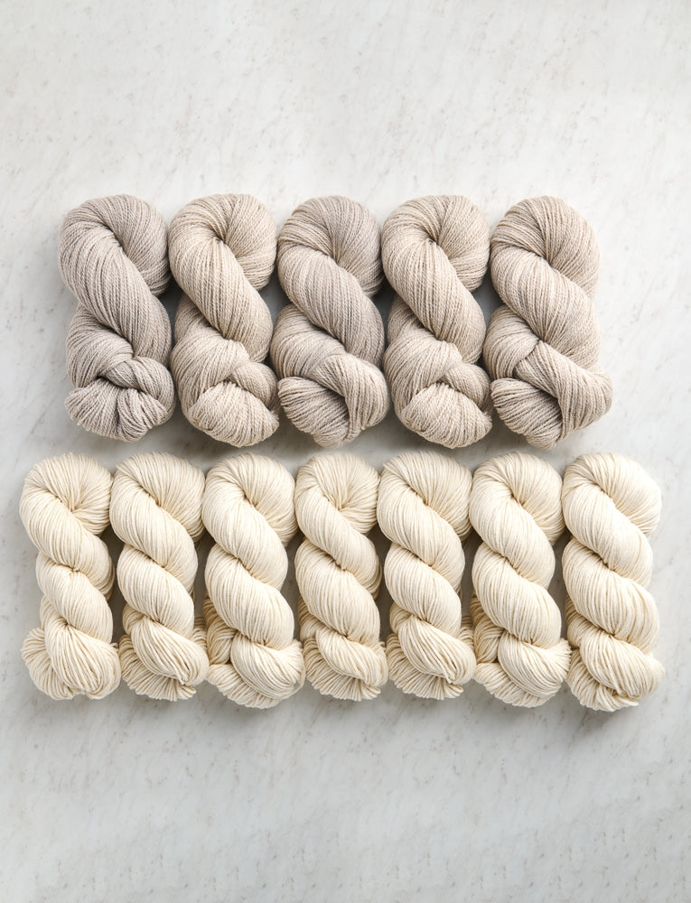 Double Knit Blanket Bundle, Winter Grass + Heirloom White, Throw
