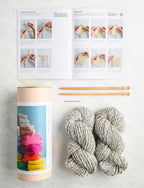 Learn To Knit Kit, Oatmeal Gray