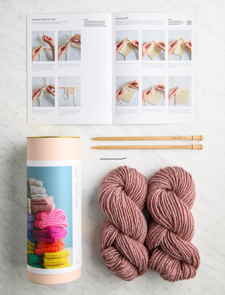 Learn To Knit Kit, Pink Starfish