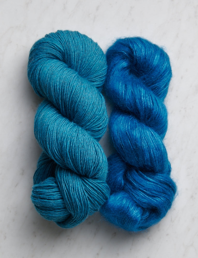 Line Weight + Tussock Bundle, True Turquoise + Cerulean Sea