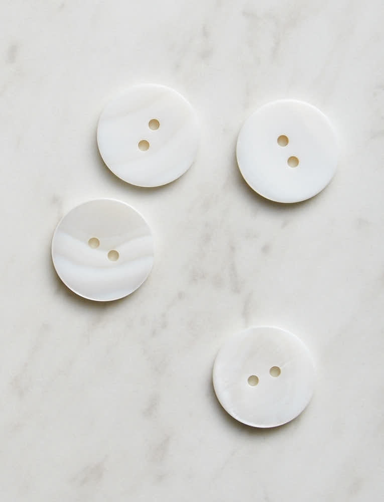 Large Mother Of Pearl Button, 3/4 inch, 2 Hole White
