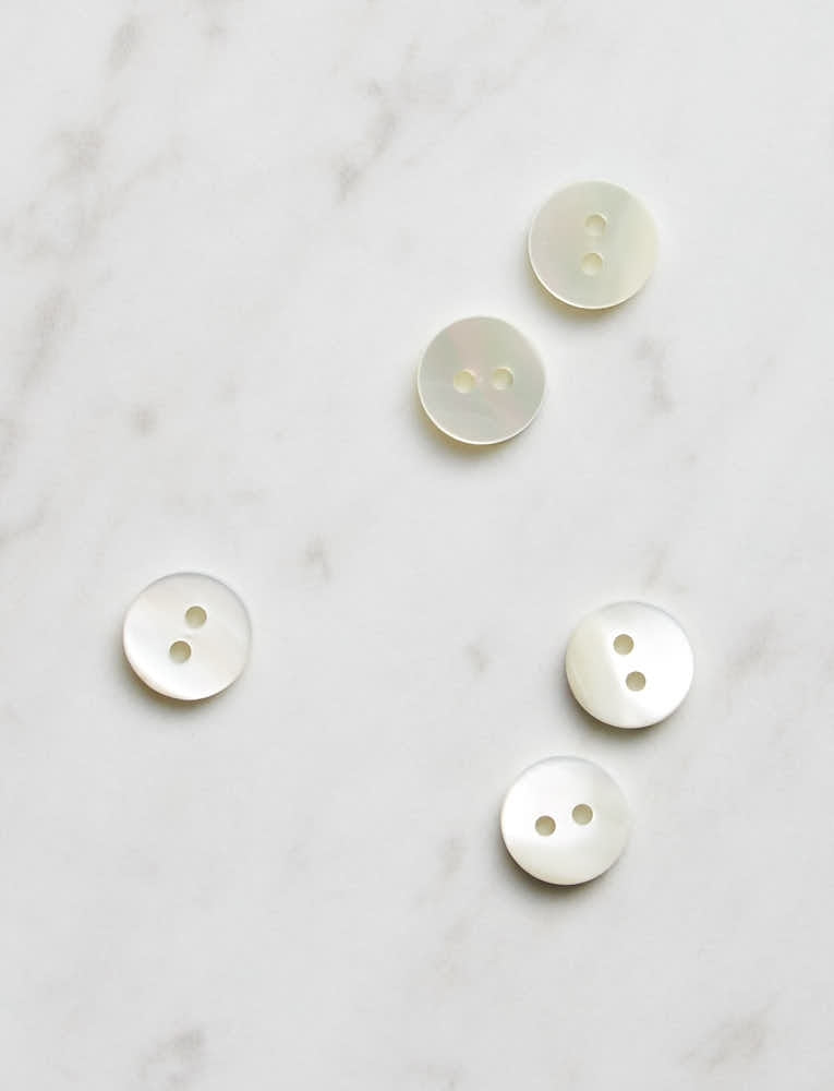 Small Mother Of Pearl Button, 3/8 inch, 2 Hole Ecru