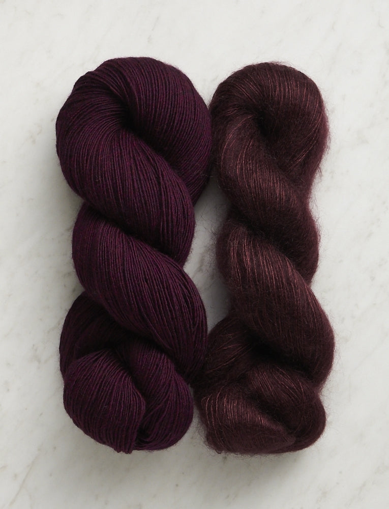 Line Weight + Tussock Bundle, Red Plum + Ripe Boysenberry