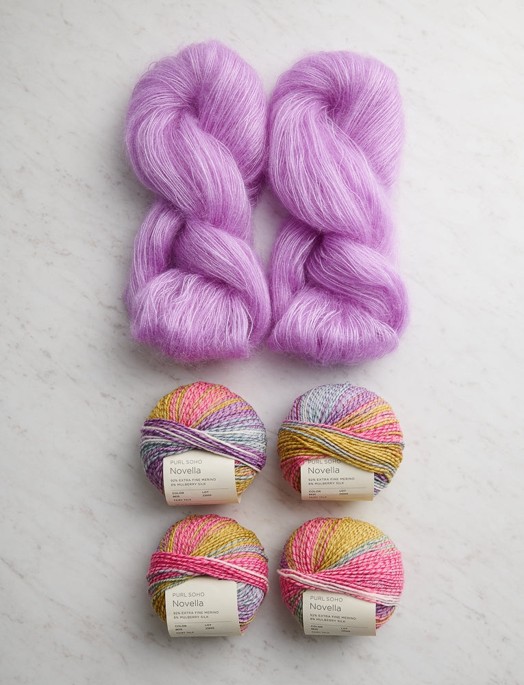 Soft Stripes Wrap Bundle, Alpine Phlox + Fairy Tale, Scarf