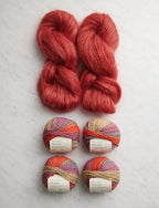 Soft Stripes Wrap Bundle, Anjou Pear + Fall Dahlias, Scarf