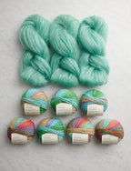 Soft Stripes Wrap Bundle, Bright Verdigris + Flower Patch, Wrap