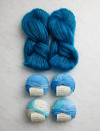 Soft Stripes Wrap Bundle, Cerulean Sea + Delphinium Blue, Scarf