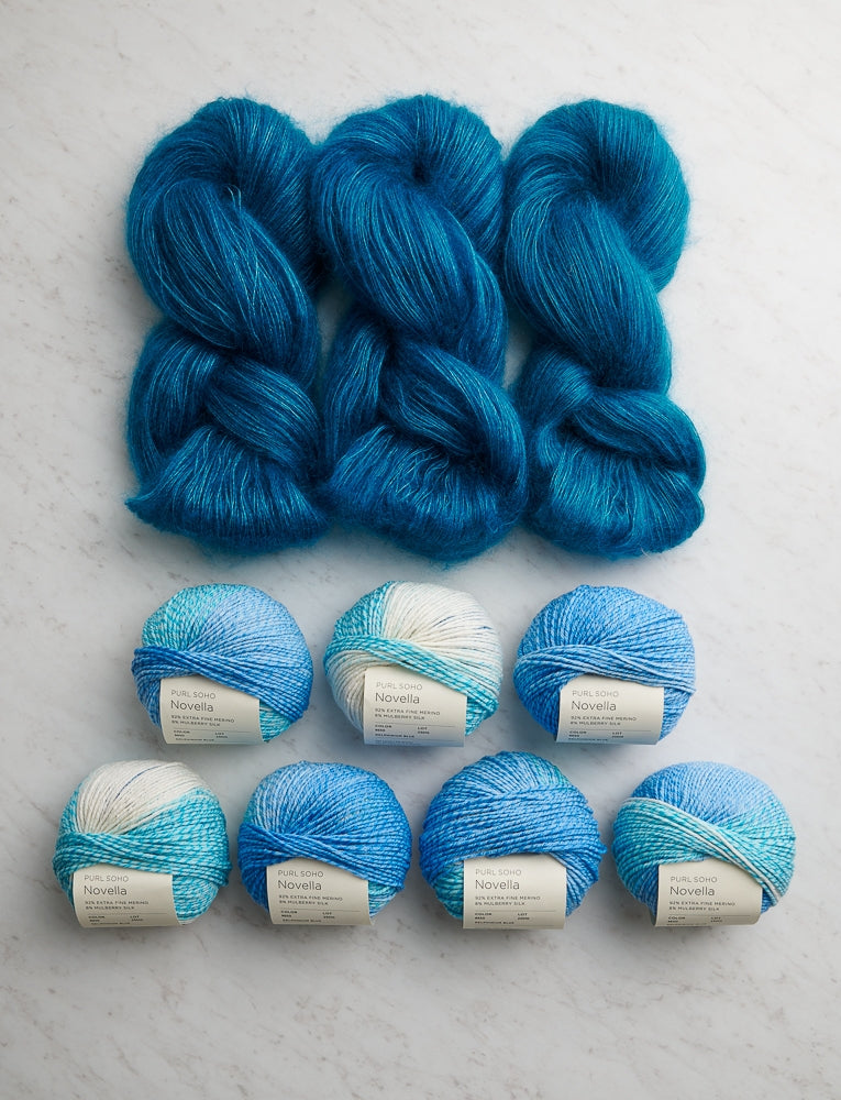 Soft Stripes Wrap Bundle, Cerulean Sea + Delphinium Blue, Wrap