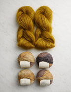 Soft Stripes Wrap Bundle, Golden Lichen + Desert Ridge, Scarf