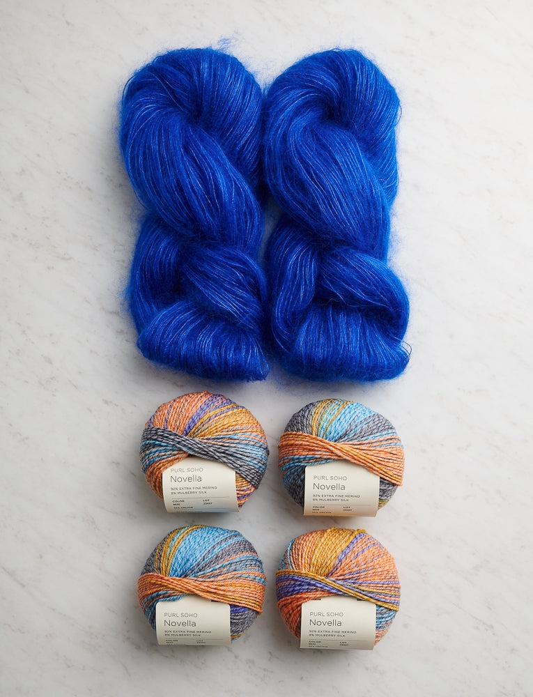 Soft Stripes Wrap Bundle, Lapis Lazuli + Sea Urchin, Scarf