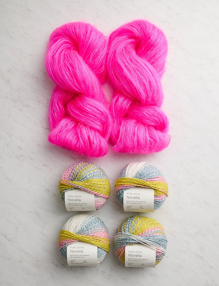 Soft Stripes Wrap Bundle, Pink Joy + Salt Water Taffy, Scarf