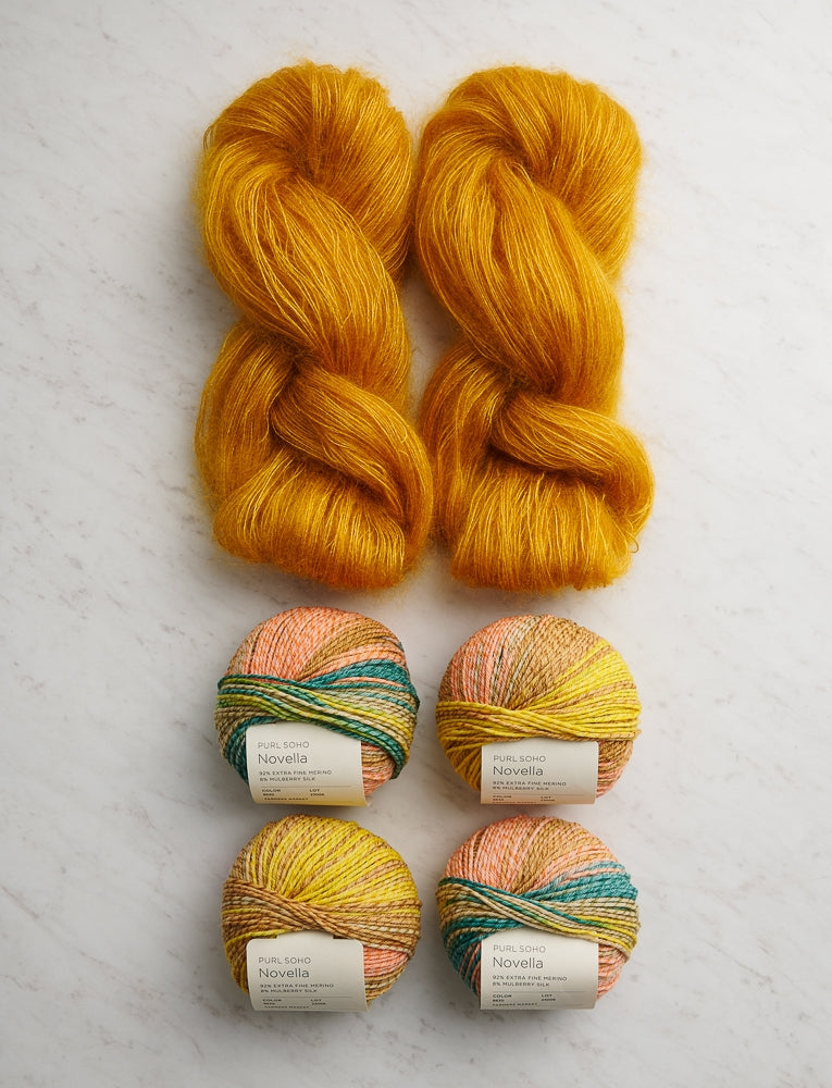 Soft Stripes Wrap Bundle, Saffron Yellow + Farmer's Market, Scarf