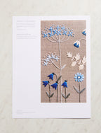 Swedish Embroidery Panel + Pattern, Blue Blossoms