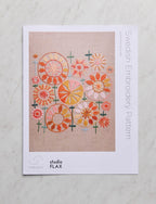 Swedish Embroidery Panel + Pattern, Bursting Blooms