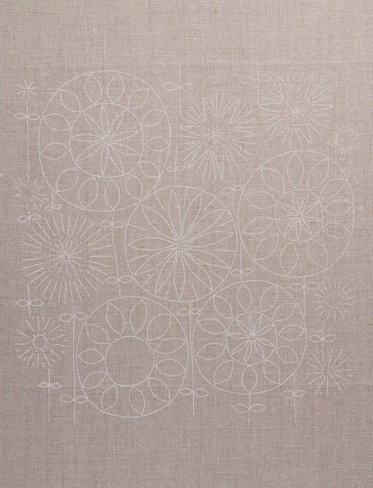 Swedish Embroidery Panel + Pattern, Bursting Blooms
