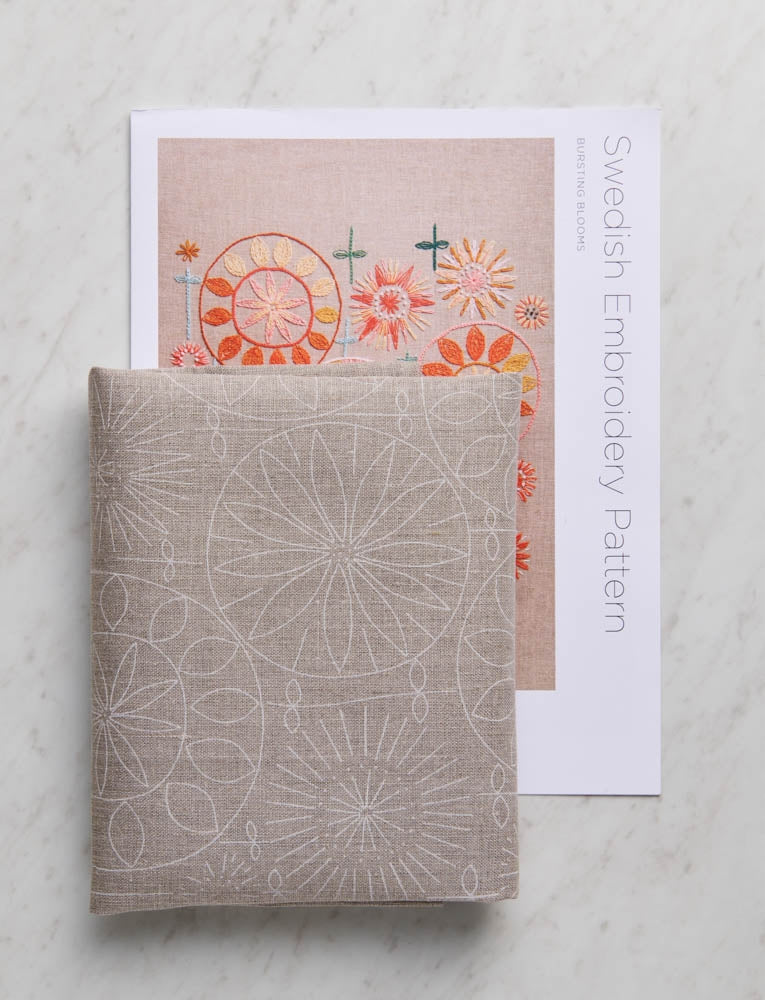 Swedish Embroidery Panel + Pattern, Bursting Blooms