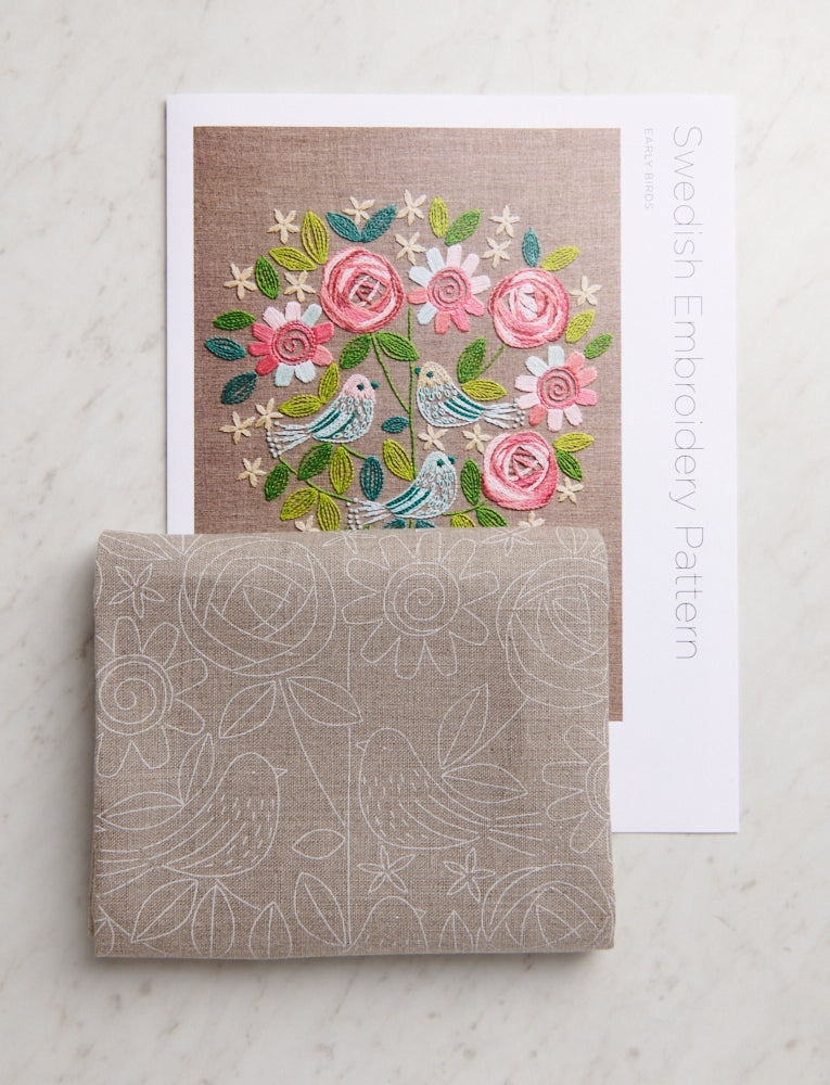 Swedish Embroidery Panel + Pattern, Early Birds