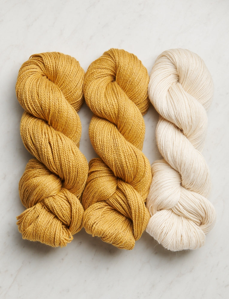 Sunday Dinner Dishtowels Bundle, Golden Pollen + Heirloom White