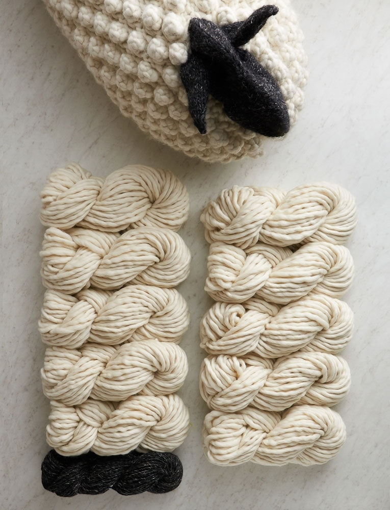 Bobble Sheep Pillow Bundle, Gentle Giant, Heirloom White