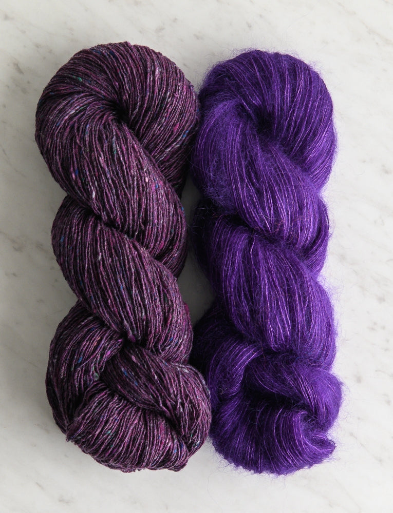 Classic Knit Beret Bundle, Purple Urchin + Amethyst Purple