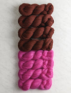 Wide Rib Wrap Bundle, Red Prune + Bright Thistle