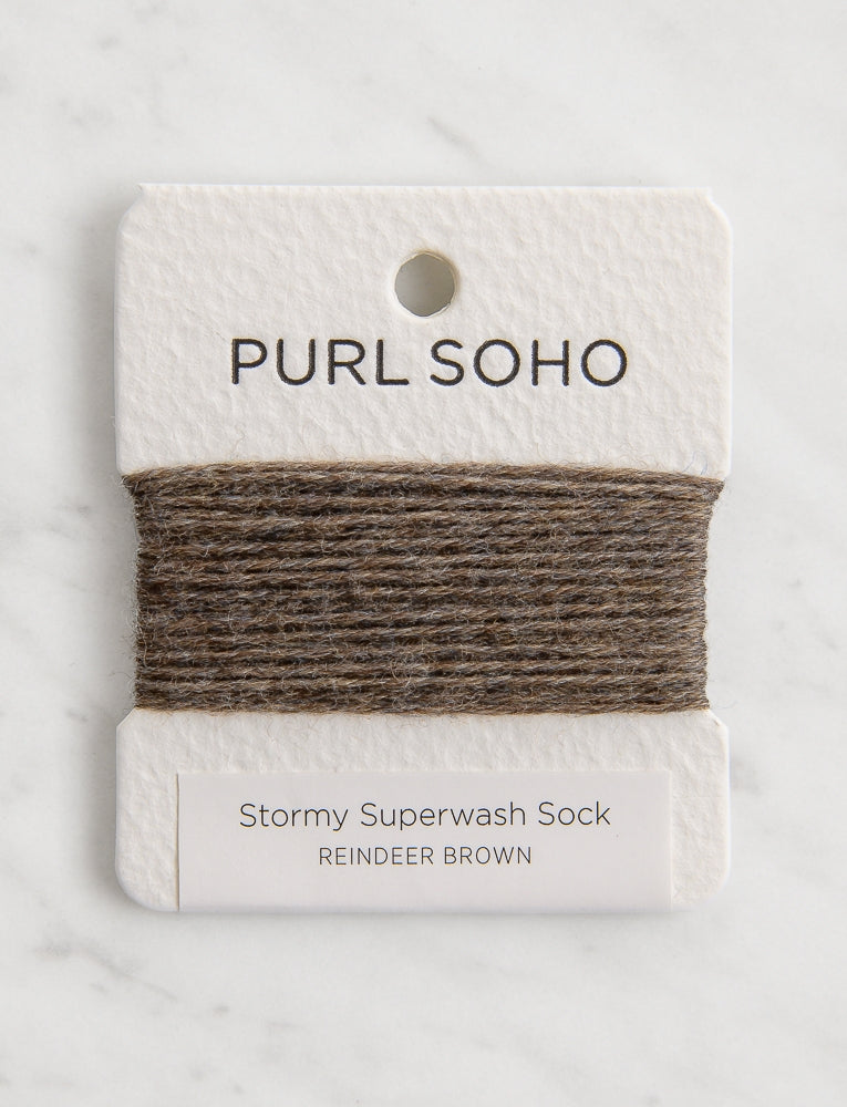Stormy Superwash Sock Color Cards, Reindeer Brown