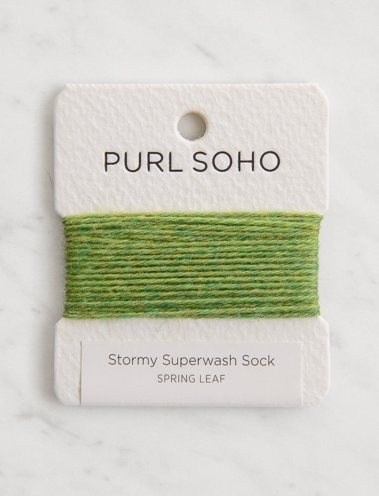 Stormy Superwash Sock Color Cards, Spring Leaf