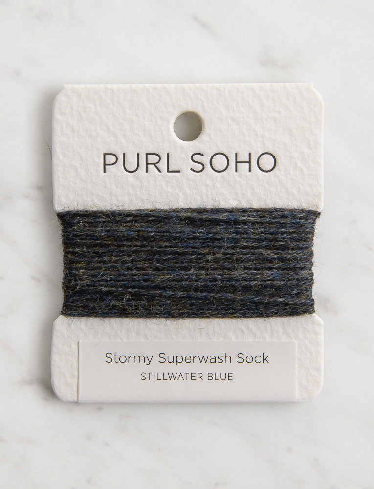 Stormy Superwash Sock Color Cards, Stillwater Blue