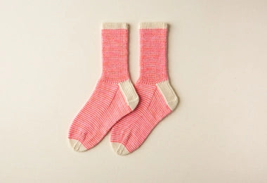 Striped Crew Socks In Pocket Posy