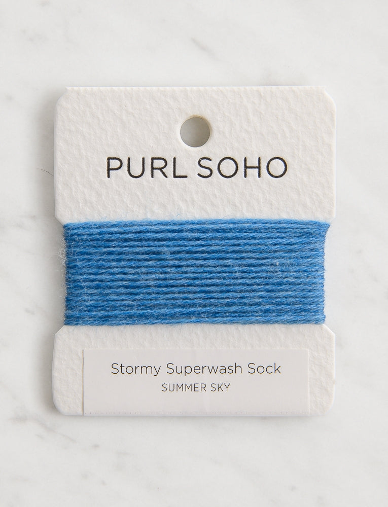 Stormy Superwash Sock Color Cards, Summer Sky