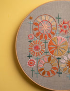 Swedish Embroidery Panel + Pattern, Bursting Blooms