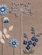 Swedish Embroidery Panel + Pattern, Blue Blossoms