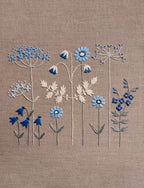 Swedish Embroidery Panel + Pattern, Blue Blossoms