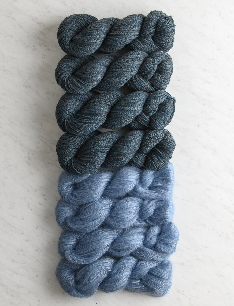 Wide Rib Wrap Bundle, Teal Twilight + Partly Cloudy