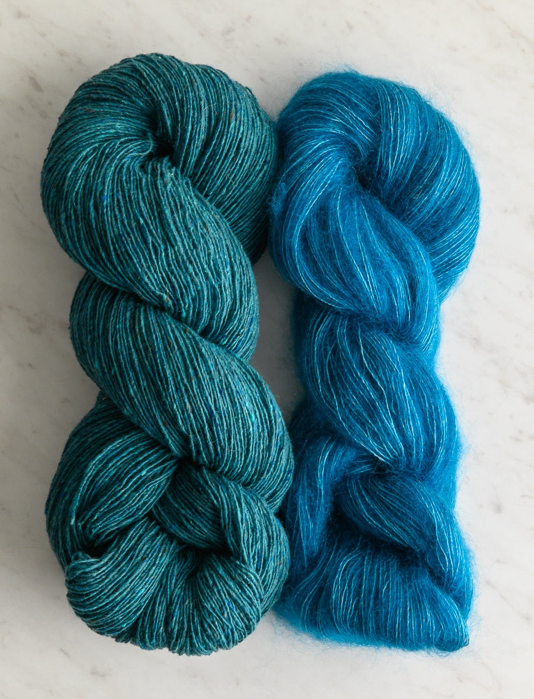 Classic Knit Beret Bundle, Turquoise Dusk + Cerulean Sea
