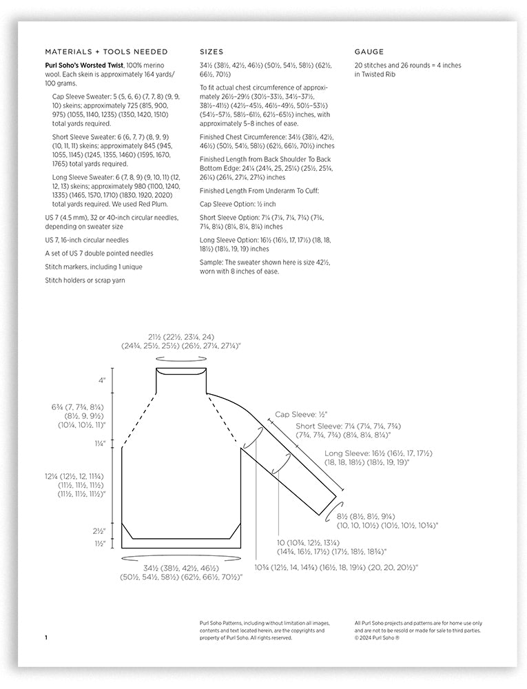 Twisted Rib Pullover Pattern Download