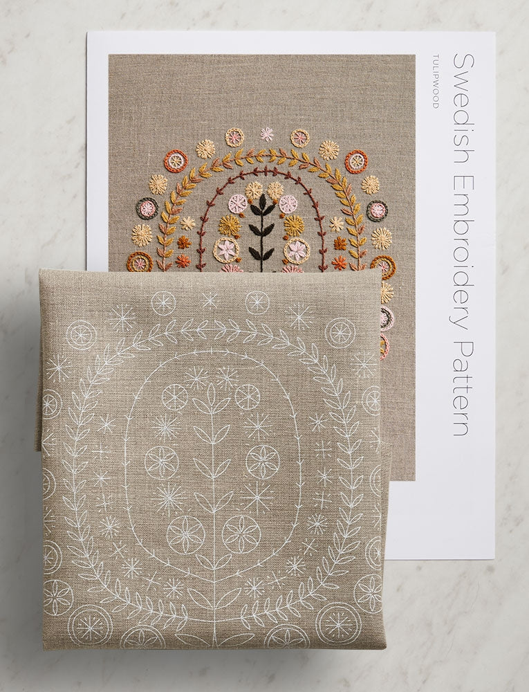 Swedish Embroidery Panel + Pattern, Tulipwood