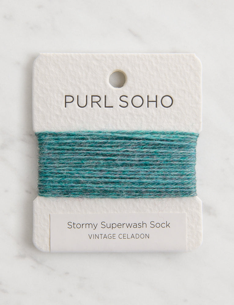 Stormy Superwash Sock Color Cards, Vintage Celadon
