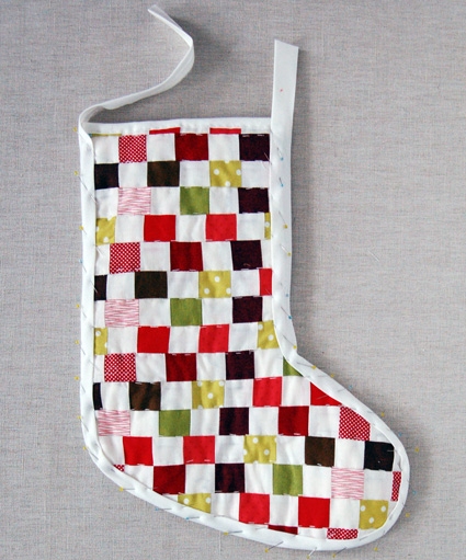 Strip Pieced Christmas Stocking | Purl Soho