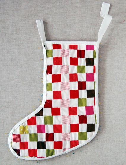 Strip Pieced Christmas Stocking | Purl Soho