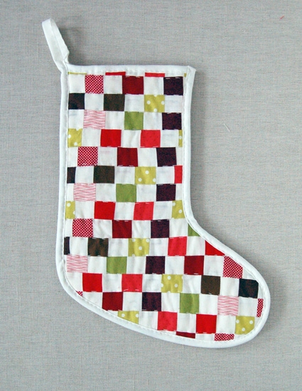 Strip Pieced Christmas Stocking | Purl Soho